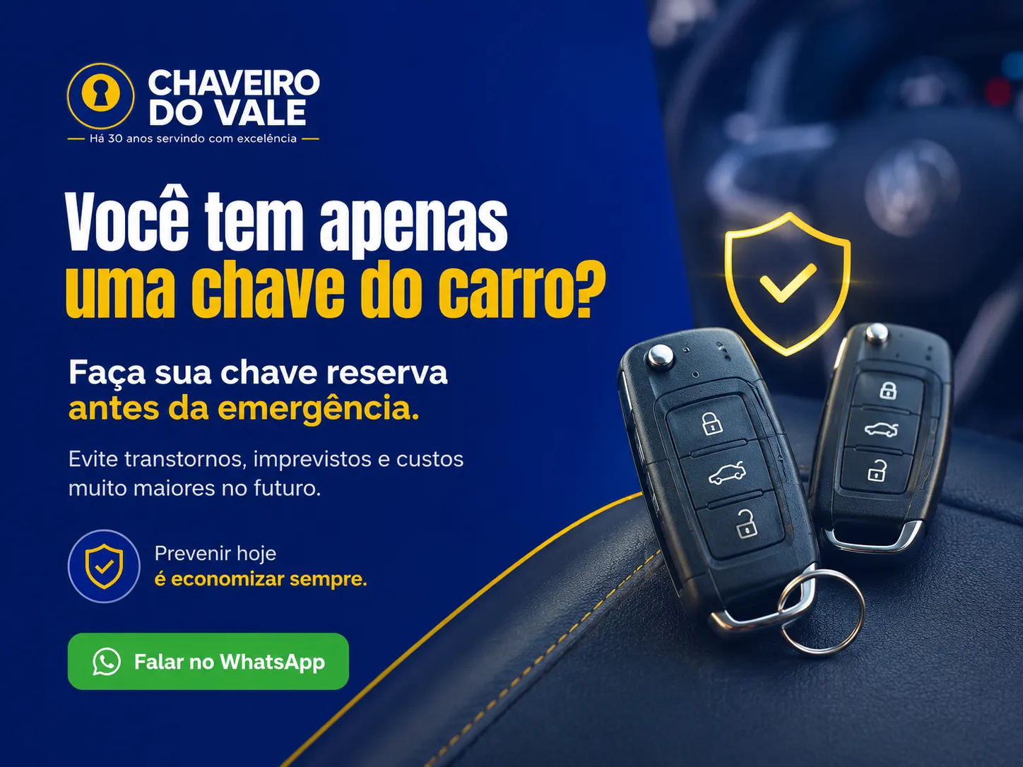 Chaveiro do Vale — segurança automotiva e chave reserva